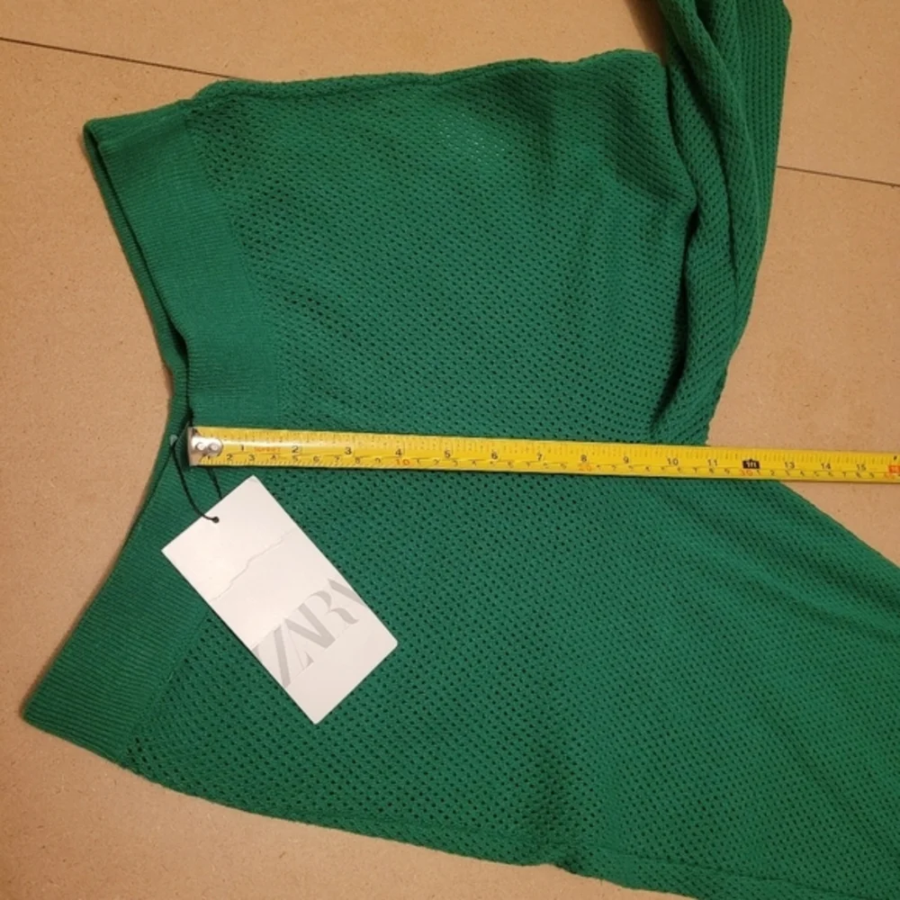 NWT Zara high rise flare pant,Retro, 70s,100% cotton knit,M - Picture 5 of 9